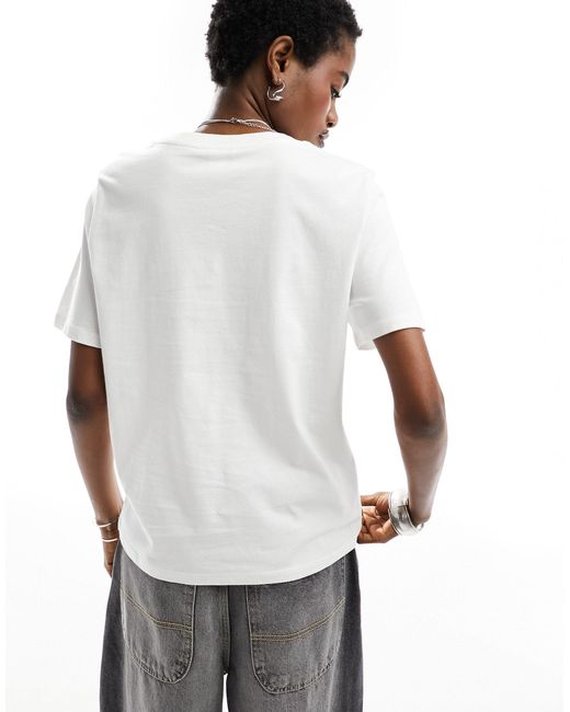 Monki White Short Sleeve T-shirt
