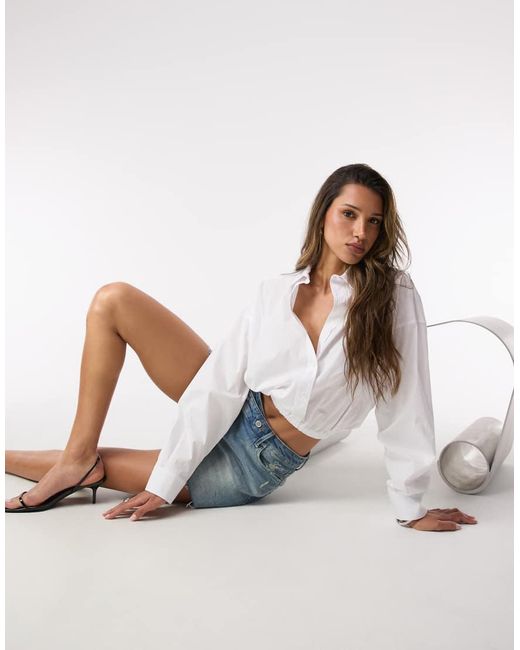 GOOD AMERICAN Multicolor Poplin Bubble Shirt