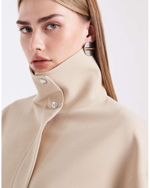 ASOS Blue Funnel Neck Drawstring Waist Blazer