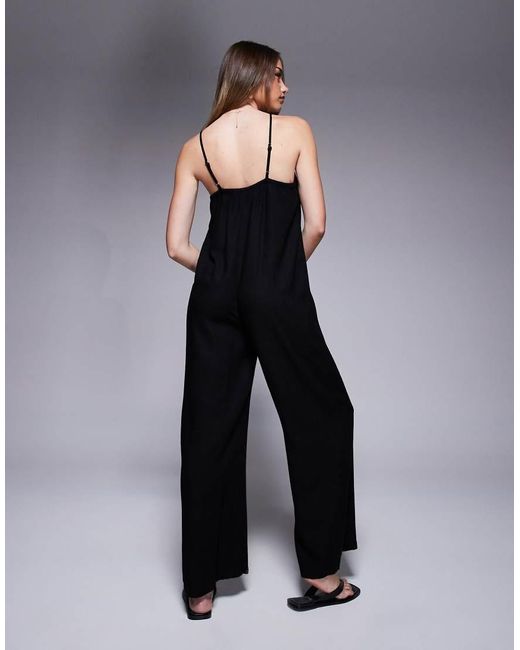 River Island Black Linen Jumpsuit