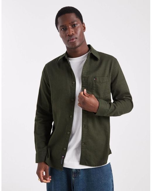 Tommy Hilfiger Green Flannel Shirt for men