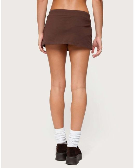 Edikted Brown Bayside Slitted Micro Skort