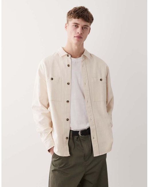 ASOS Natural Textured Overshirt for men