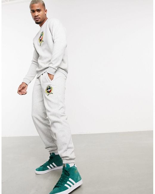 adidas Originals Co Ord Joggers With Collegiate Crest in Gray for Men Lyst