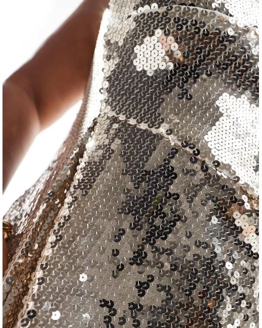 ASOS Metallic Asos design curve – trägerloses, transparentes minikleid
