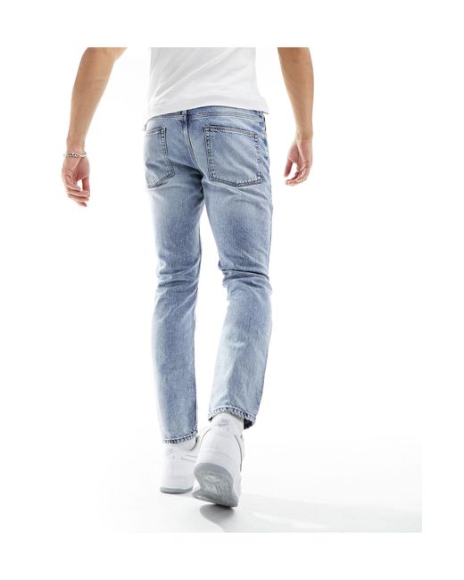 Jeans slim medio slavato di ASOS in Blue da Uomo