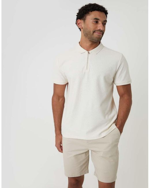 Threadbare Natural Regular Fit Stretch Chino Shorts for men