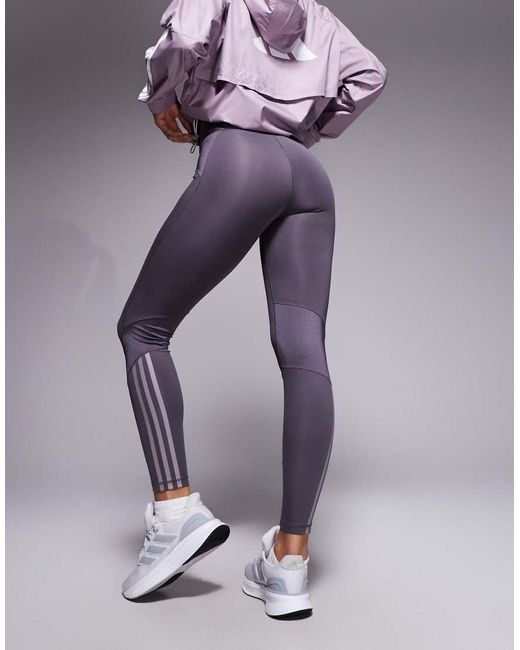 Adidas Originals Purple Adidas Training Hyperglam High Shine Full Length legging