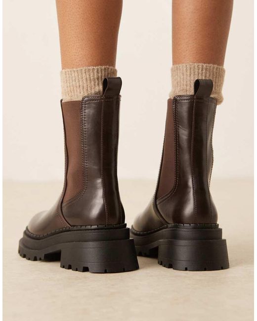 ASOS Natural Wide Fit Austin Chunky Chelsea Boots