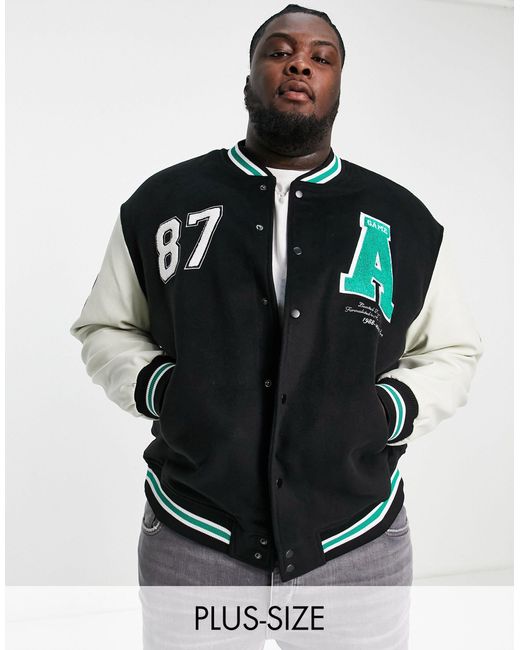 River Island Varsity Jacket in Black for Men Lyst UK