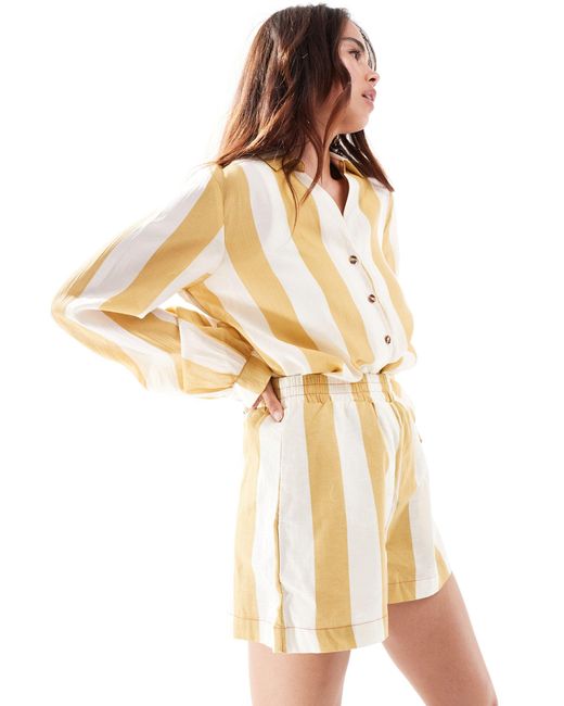 Never Fully Dressed Metallic Striped Shorts Co-ord