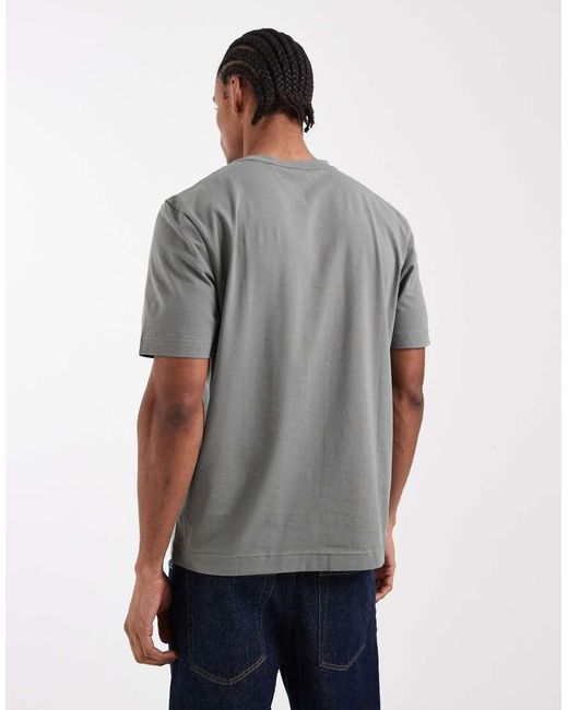 Boss Gray Hugo Boss Cotton T-Shirt With Contrast Logo for men