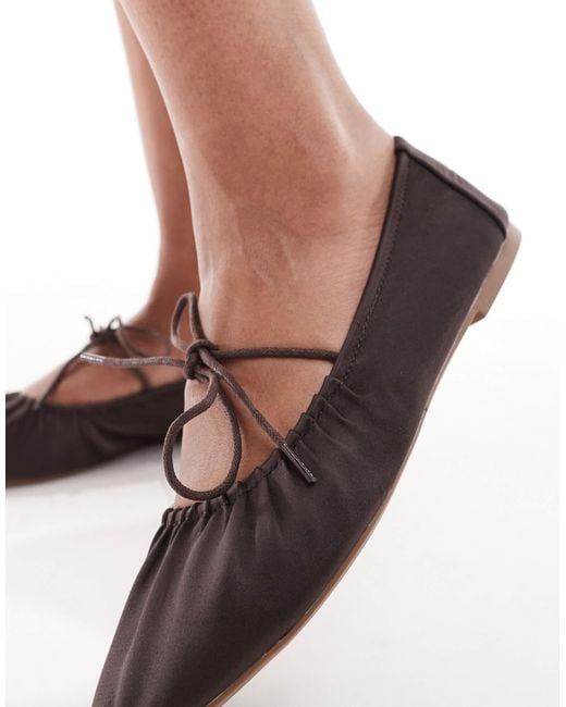 SEQWL Brown – iris – satin-ballerinas