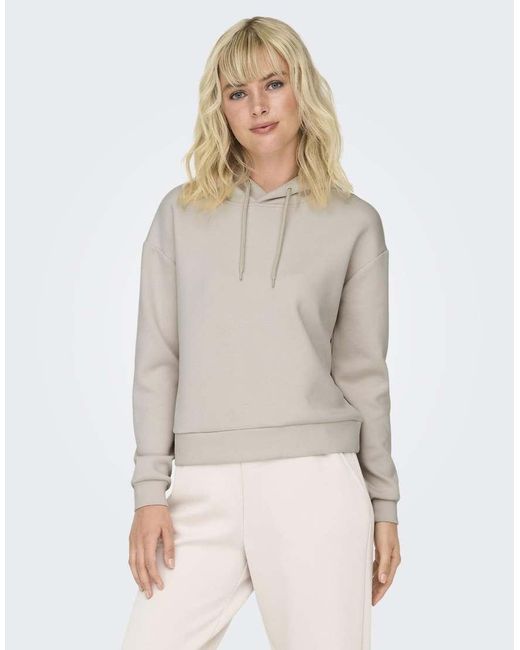 Sudadera Con Capucha De Only Play de color Natural