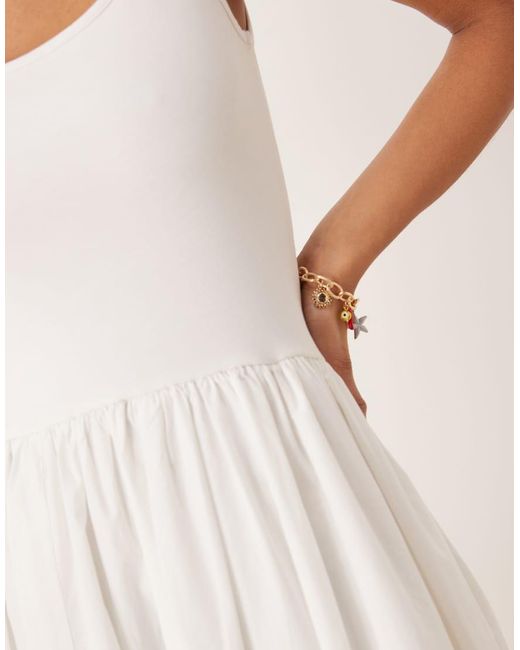 Vestido Midi Con Cuello Cuadrado Colorado De Nobody's Child de color Natural