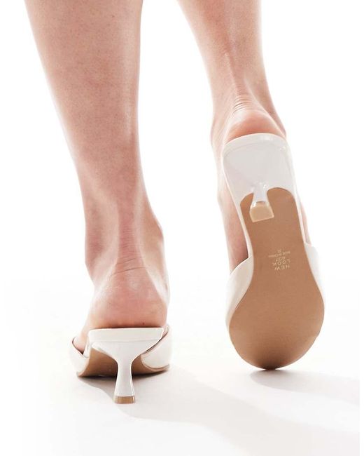 New Look White Kitten Heel Mule