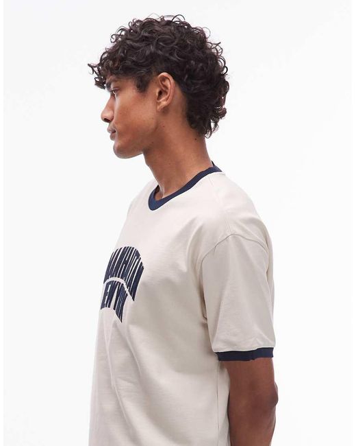 Tommy Hilfiger Manhattan T-Shirt Met Gekleurd Randje in het White