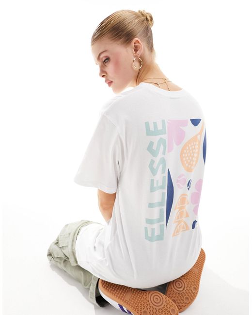 Ellesse White Fortunata Back Print T-shirt