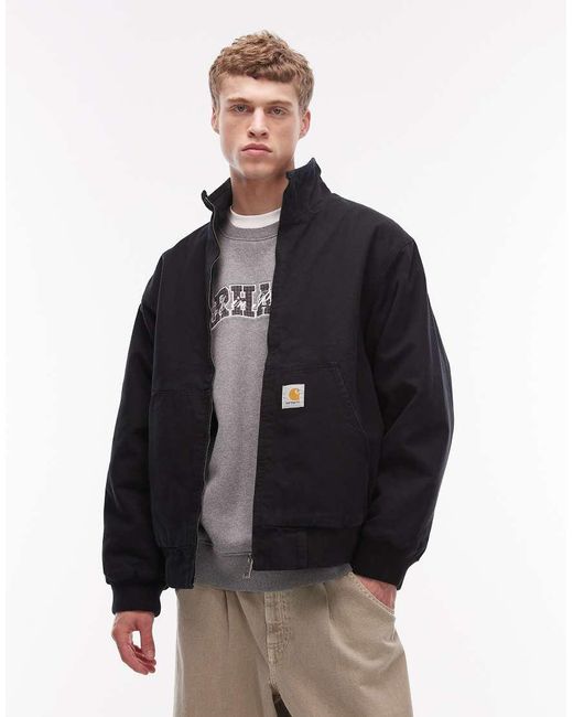 Carhartt Blue Ravon Funnel Neck Zip Through Jacket for men