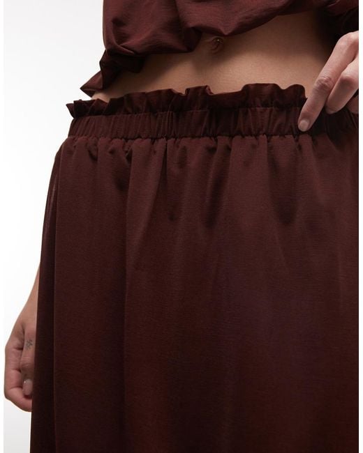 River Island Brown Chiffon Tie Waist Maxi Skirt
