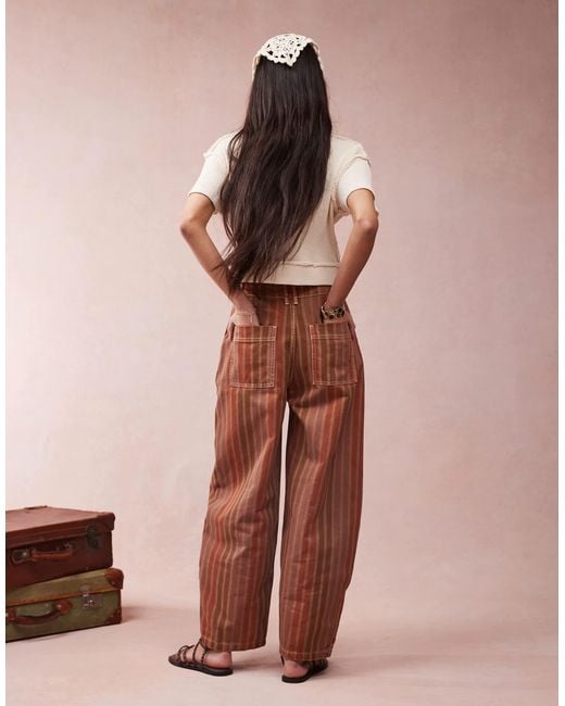 ASOS Pink Laundered Barrel Leg Trousers