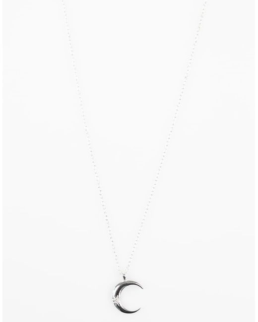 Collar Con Charm De Luna Creciente De Plata De Ley De Lovisa de color White