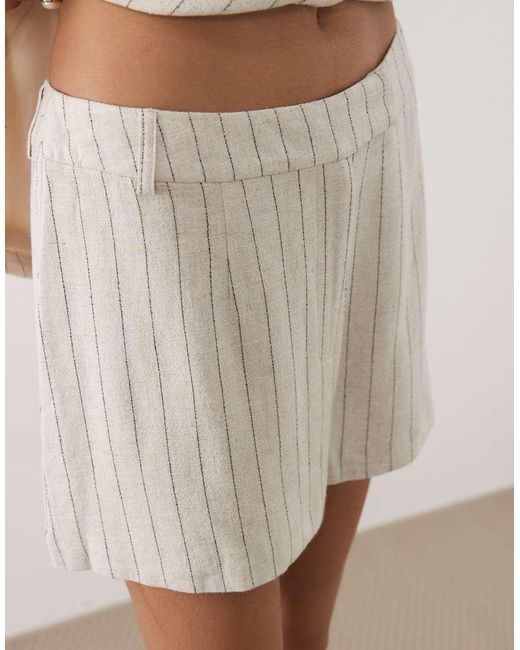 Miss Selfridge White Tailored Linen Look Micro Skort