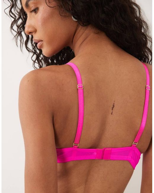 Ann Summers Pink Sexy Lace Padded Plunge Bra