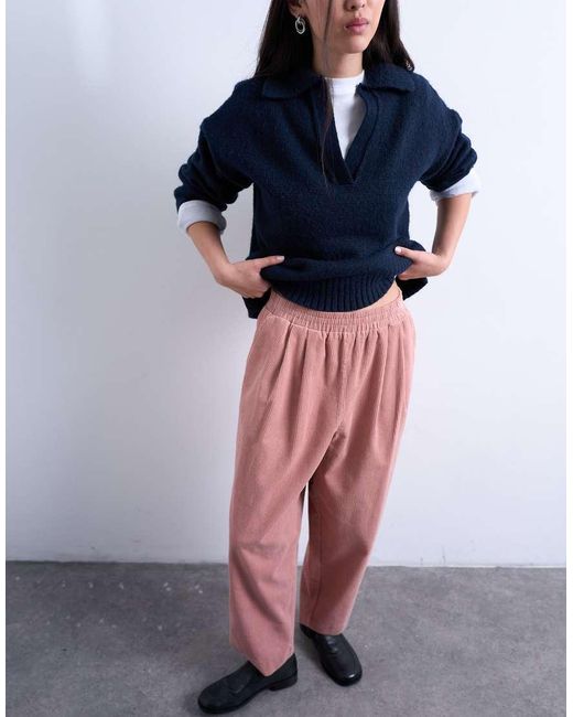 Pantaloni A Fondo Ampio di TOPSHOP in Pink