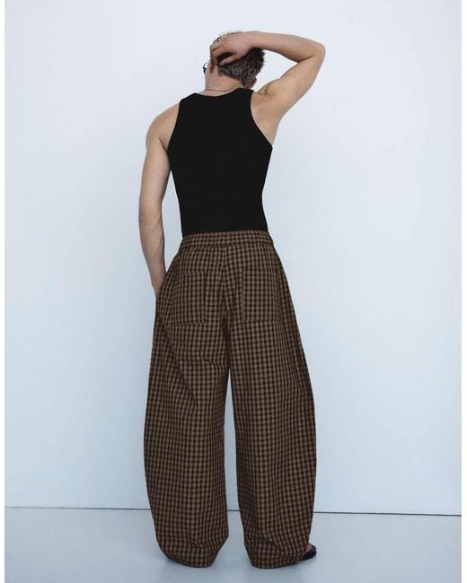 Bershka Black Check joggers for men