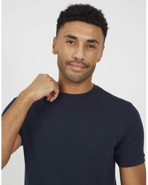 Brave Soul Blue Crew Neck T-Shirt for men