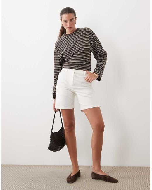 Gant White High Waist Mom Shorts