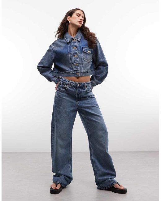 AllSaints Blue Blink Cropped Denim Jacket
