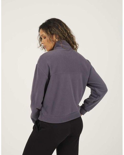 Brave Soul Blue Half Zip Polar Fleece Sweatshirt
