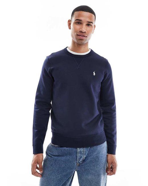 Polo Ralph Lauren Blue Icon Logo Double Knit Sweatshirt for men