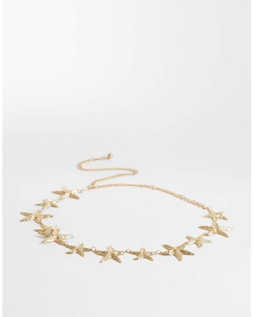 South Beach Natural Starfish Chain Belt