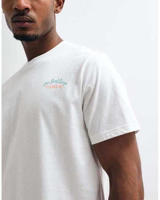 Gap White Surf Logo T-Shirt for men