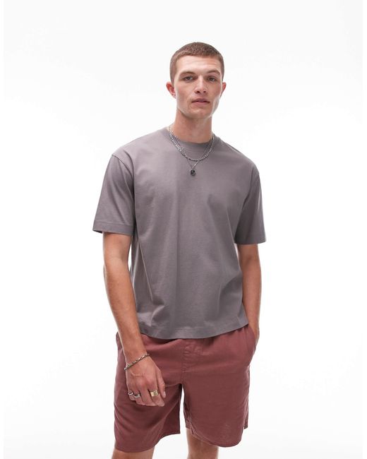 Topman – kastiges t-shirt in Gray für Herren