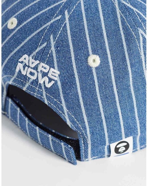 Aape By A Bathing Ape Blue Aape By A Bathing Ape Logo Baseball Cap
