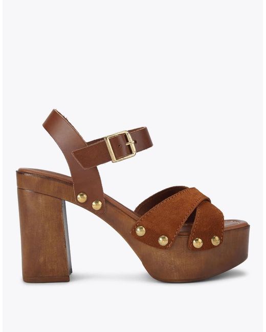 KG by Kurt Geiger Brown Rua Block Heeled Sandals