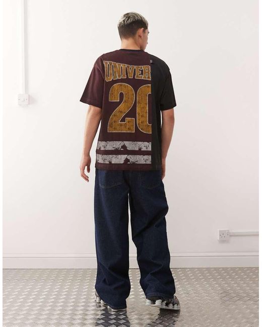 Aape By A Bathing Ape Black Aape By A Bathing Ape Boxy Oversized Spliced T-shirt for men