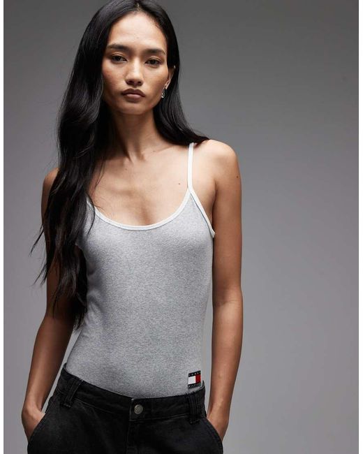 Tommy Hilfiger Gray Heritage Rib Bodysuit