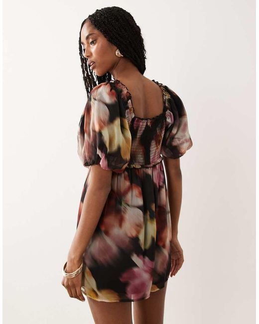 Miss Selfridge Red Chiffon Ribbon Milkmaid Playsuit