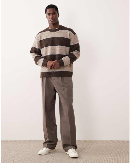 Abercrombie & Fitch Brown Knitted Crew Neck Preppy Jumper for men