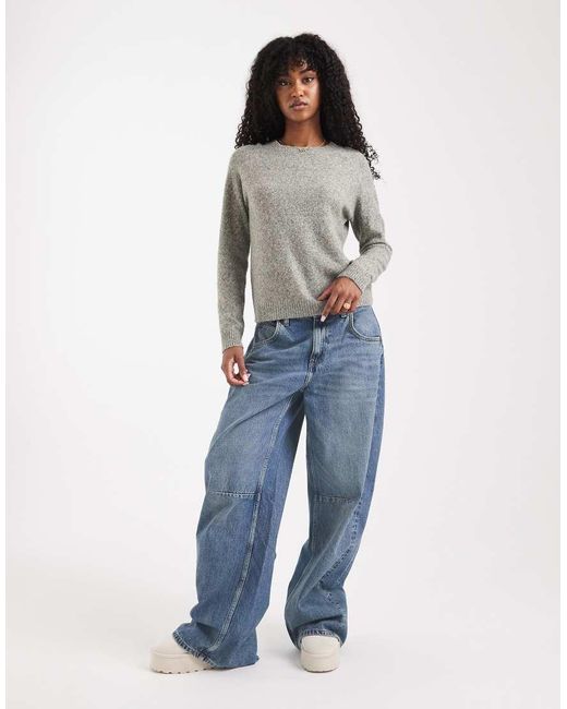 Vero Moda Gray Round Neck Knit Sweater