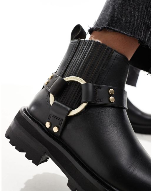 AllSaints Black – maddie – lederstiefel