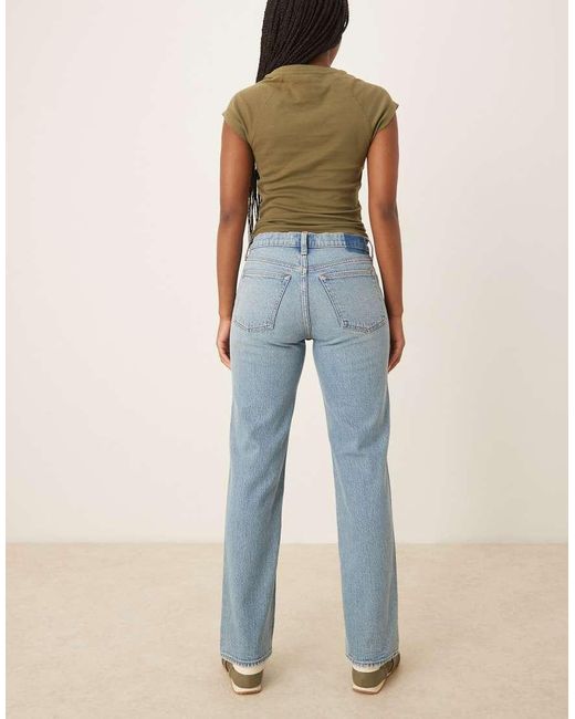 Abercrombie & Fitch Blue Curve Love Ultra High Rise Ankle Straight Jeans