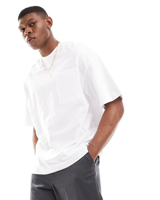 Jack & Jones White Oversized T-shirt With Pocket for men