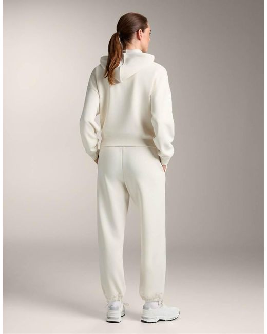Oysho Natural Hooded Boxy Sweatshirt With Brushed Modal