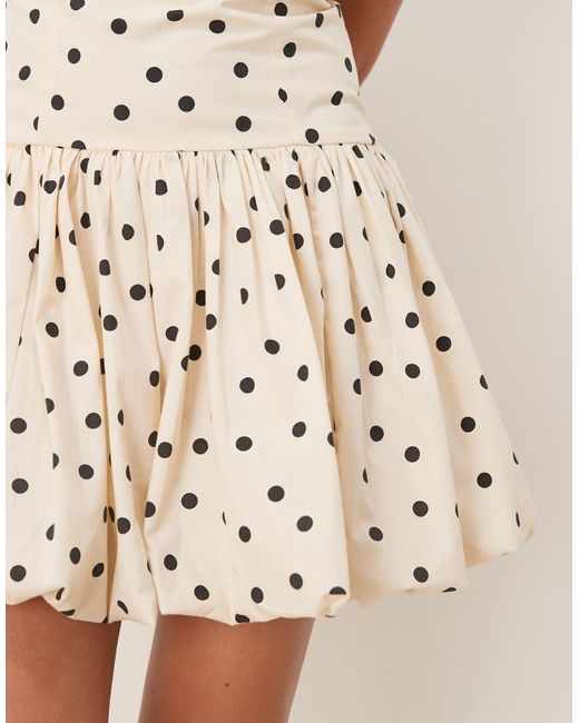 Abercrombie & Fitch Strapless Mini-Jurk Met Pofrok in het Natural